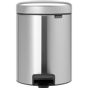 Brabantia Treteimer NewIcon 5 l, mattes Edelstahl-Design. Kompakter Mülleimer für Bad und WC.