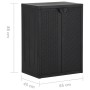 Schwarzer vidaXL Gartenschrank (65x45x88 cm) in Rattan-Optik. Praktischer Büroschrank für Garten und Büro.