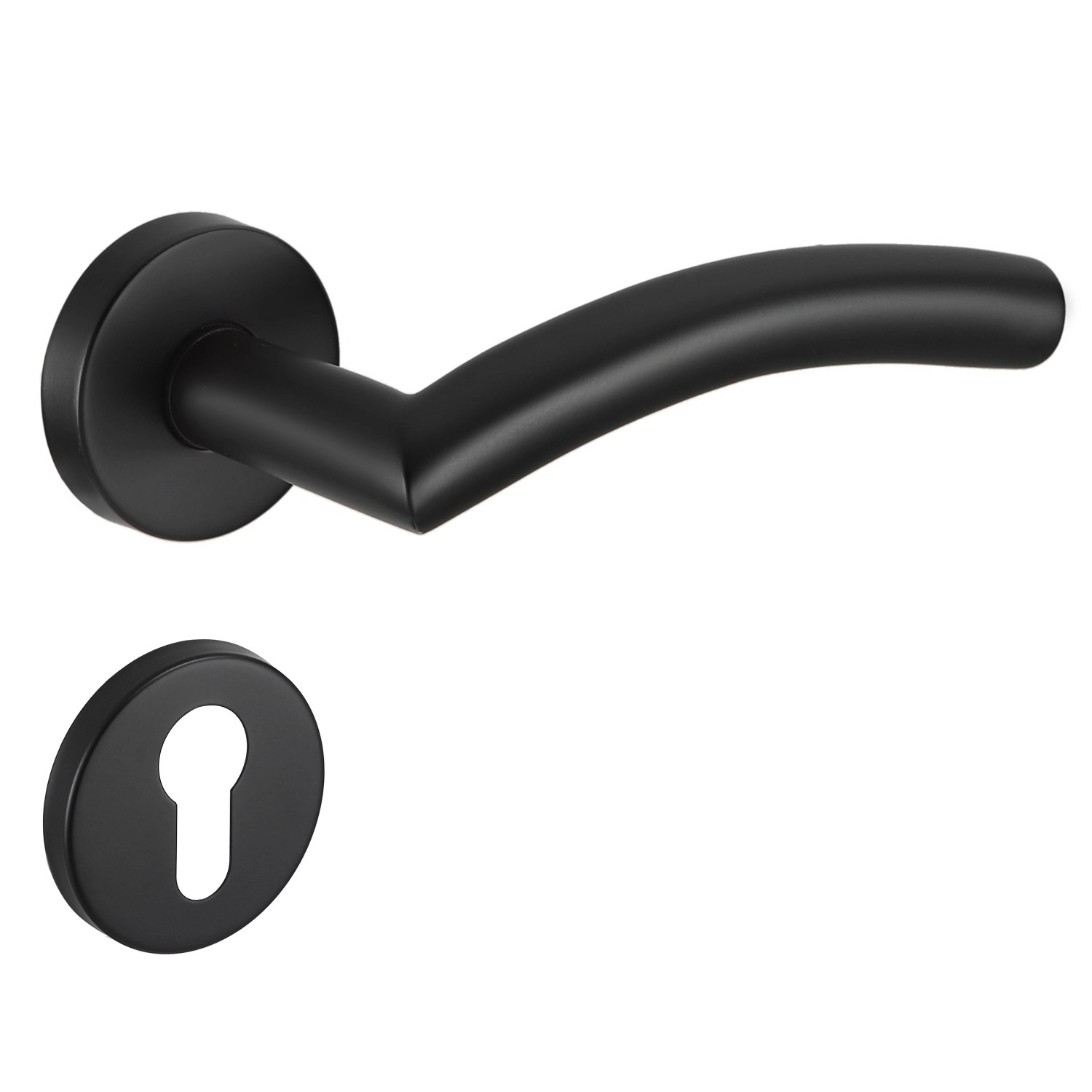 MeinTürgriff Drückergarnitur Neapel Edelstahl Schwarz Türgriff Türdrücker R günstig online kaufen