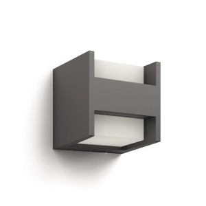Anthrazitfarbene Philips LED Außenwandleuchte Arbour mit Up/Down Lichteffekt.