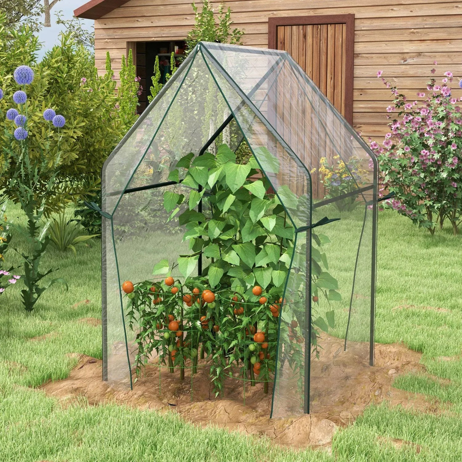 Foliengewächshaus Mit Fenster Treibhaus Tomatenhaus Frühbeet