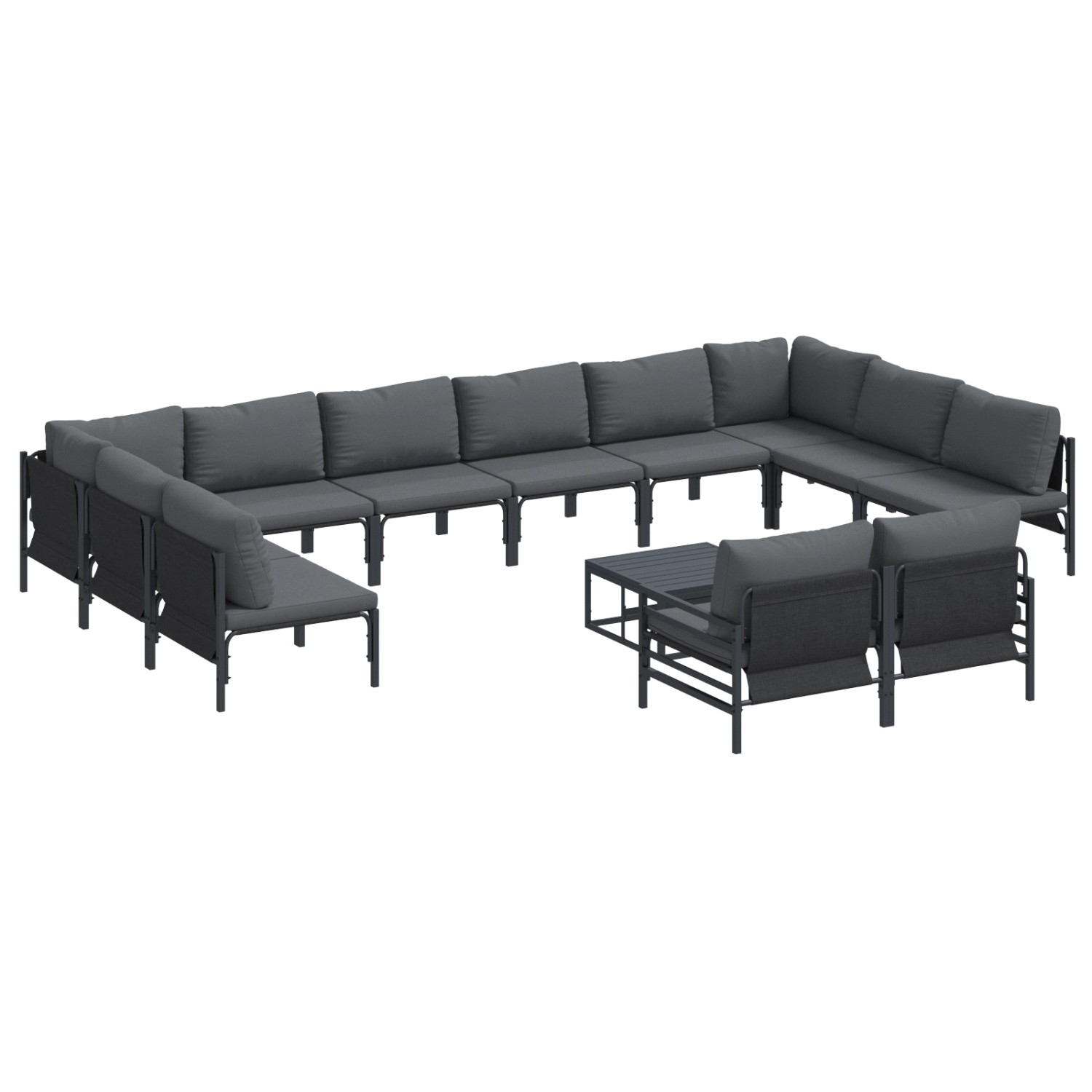 vidaXL Garten-Sofa-Set 13-Tlg Anthrazit Stahl 3379027 günstig online kaufen