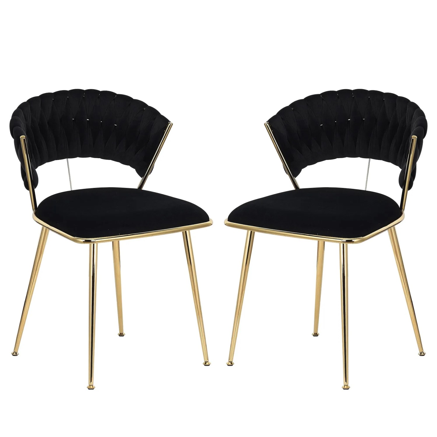 PXloue 2er Set Esszimmerstuhl Polsterstuhl in Schwarz Küchenstuhl Wohnzimme günstig online kaufen