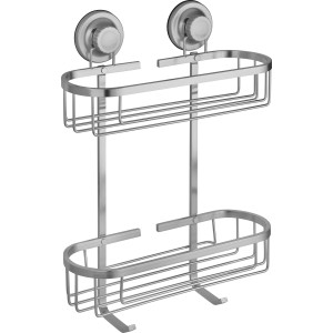 baliv Duschkorb DK2-4531, oval, 2 Etagen, zur Wandmontage ohne Bohren.