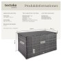 Graue Tectake Auflagenbox Oslo, 750 L, mit Rattangeflecht für Garten-Ordnungssysteme.