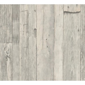 Grau-beige Holzoptik Vliestapete PROFHOME für Wohnräume, 0,53x10,05m.