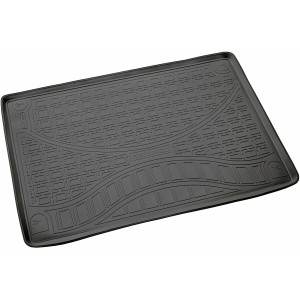 Schwarze Gummi Kofferraumwanne für Mercedes G-Klasse W463 ab 2018, passgenaues Autozubehör.