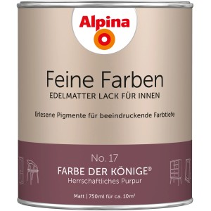 Dose Alpina Feine Farben Lack No. 17 Farbe der Könige, lila edelmatt, 750ml.