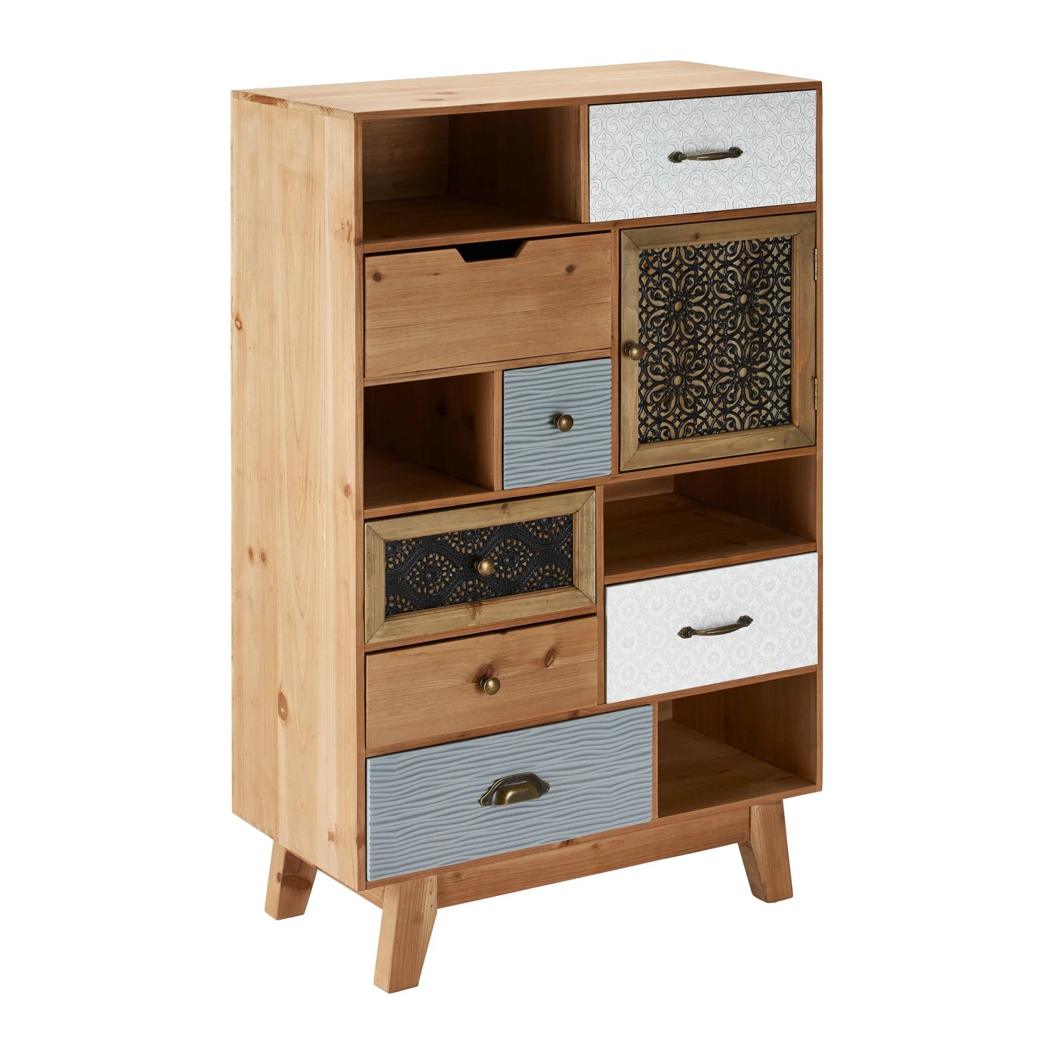 Bessagi Home Kommode Frame Multicolor Echtholz/MDF