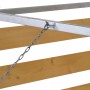 Detailansicht Bellissa Komposter mit Sieb: Holzlatten und Metallrahmen mit Kette.