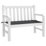 Schwarze vidaXL Gartenbank Auflage (120x50x4 cm) aus Oxford-Gewebe auf einer Gartenbank.