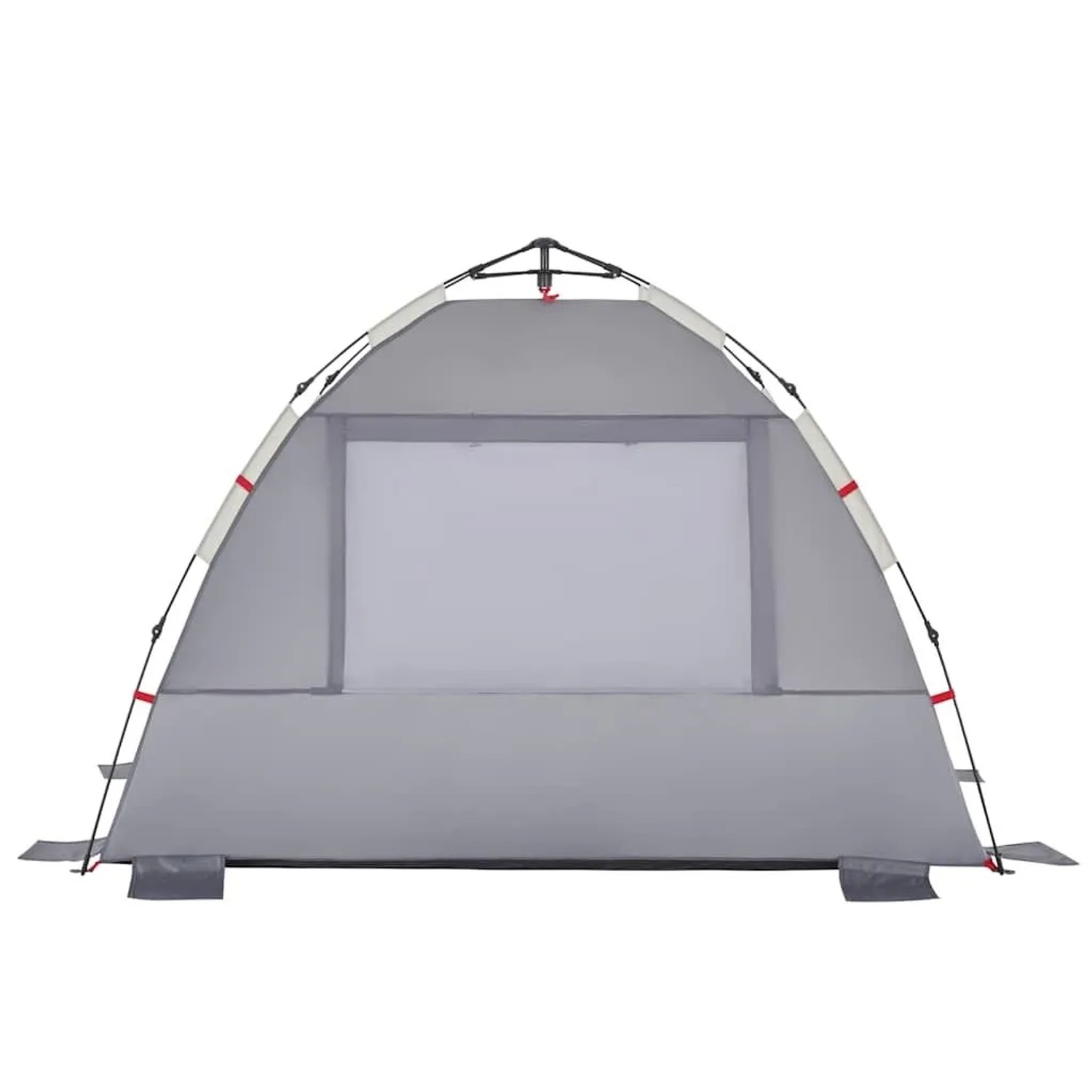 Graues vidaXL Strandzelt für 2 Personen mit Quick-Release-System und wasserdichtem Material.