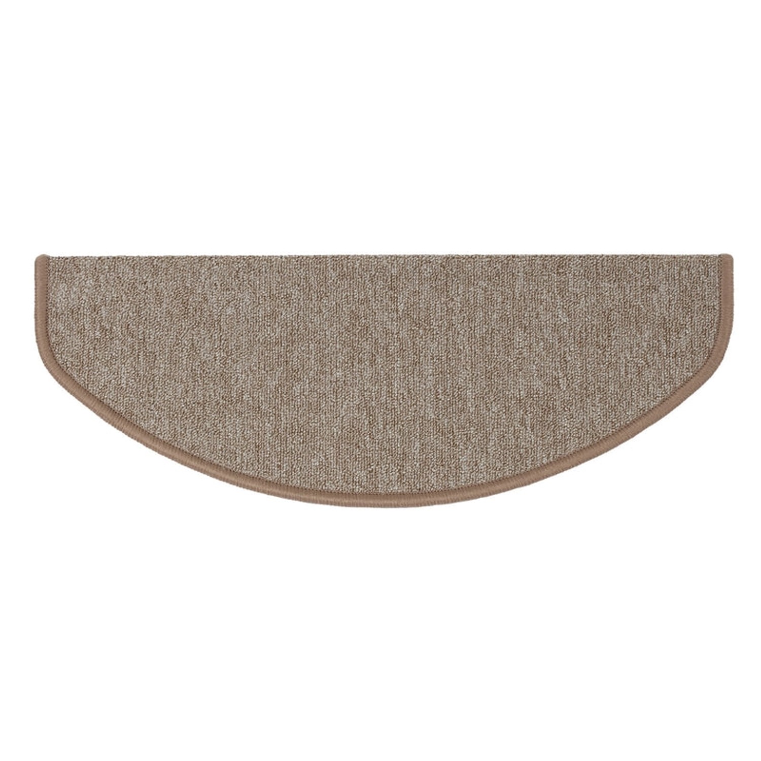 Beige, halbrunde Karat Stufenmatte London selbstklebend, 23,5x65 cm. Treppenschutz für mehr Sicherheit.