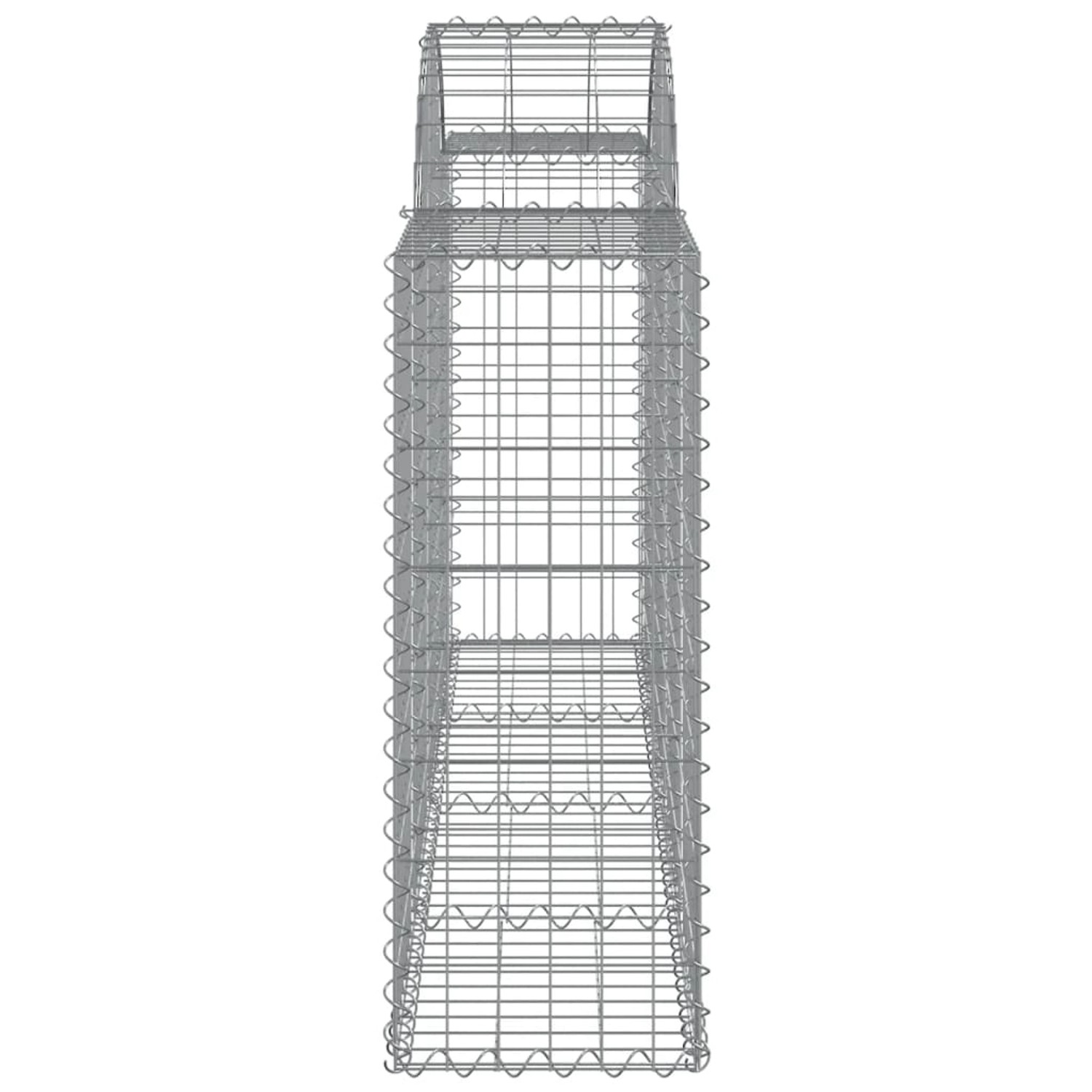 Silberne Gabionen mit Hochbogen (14 Stk) aus verzinktem Eisen für Hochbeete oder als Gartendeko.