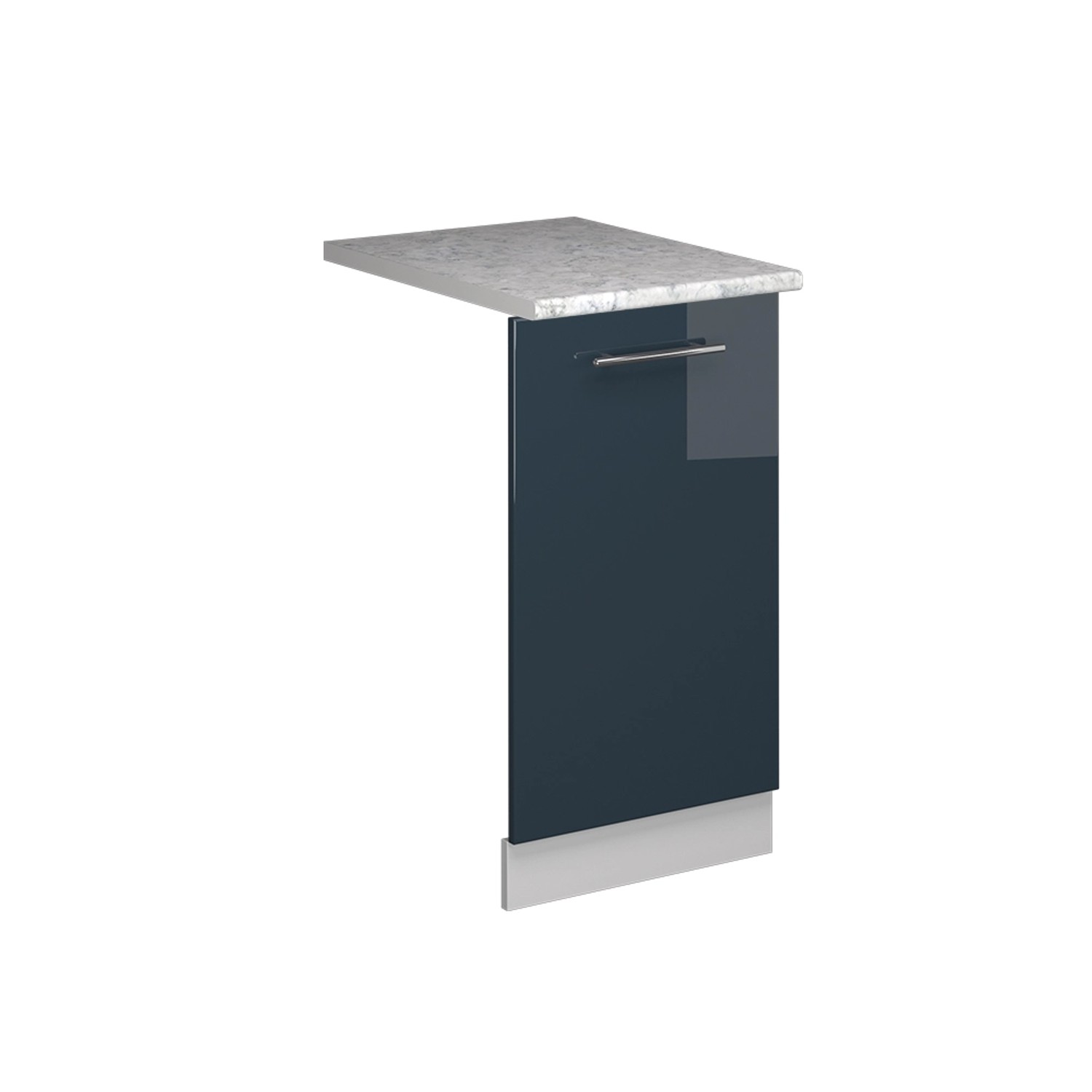 Vicco Geschirrspülblende Fame-Line Dunkelblau Hochglanz 45 cm AP Marmor