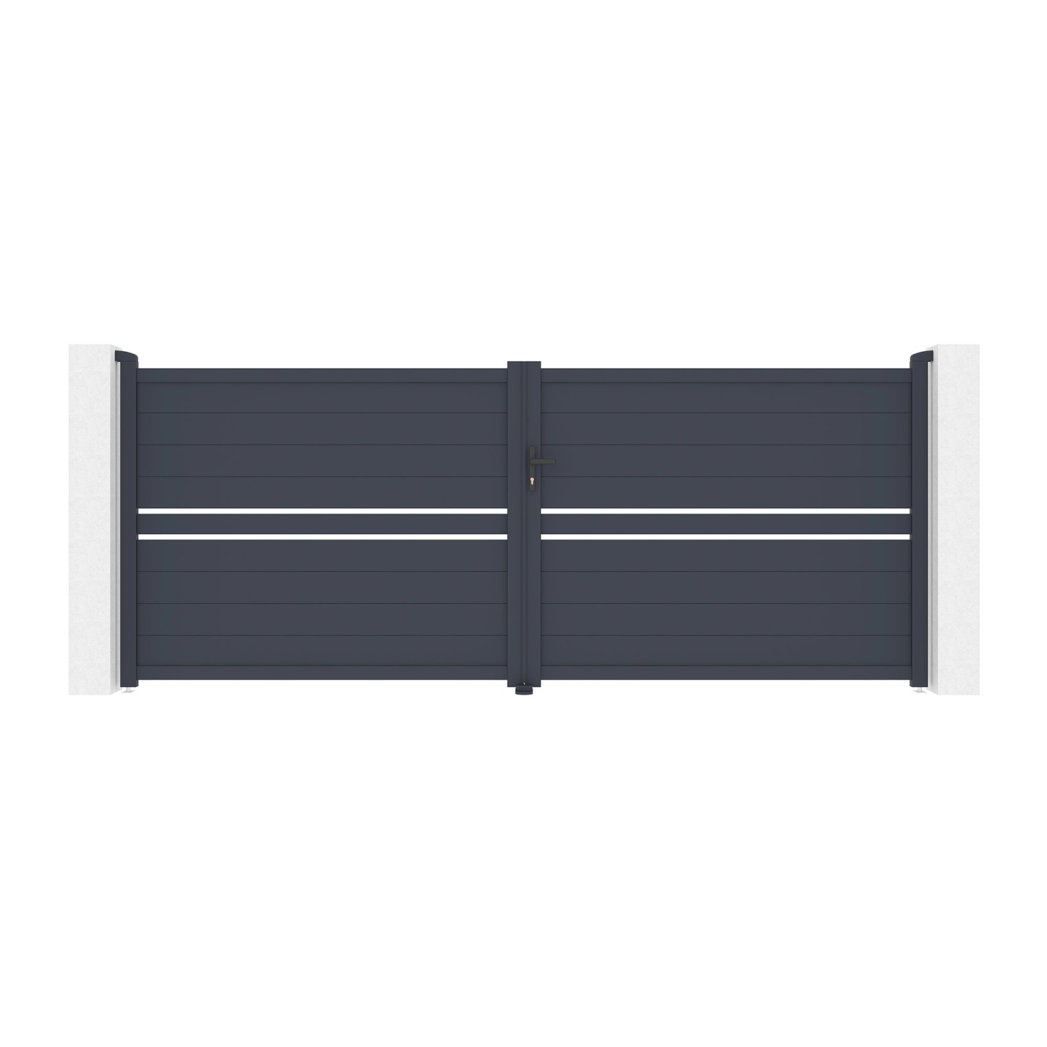 Casanoov Flügeltor 4M Cimone H 160Cm Aluminium & 2 Eifel Pfosten 15X15Cm H günstig online kaufen