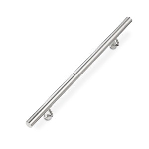 Relaxdays Handlauf Edelstahl Silber Mit Wandhalterung 100 cm