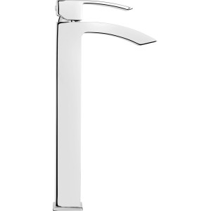 Hohe, verchromte baliv Waschtischarmatur WT-362 für Aufsatzwaschbecken.