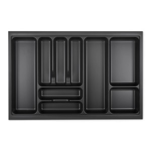 SOTECH Orga-Box VIII Besteckeinsatz 711 x 480 x 55 mm Lavagrau mit Perlstruktur Für 80er Schränke in Häcker Küchen