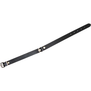 Schwarzes Heim Hundehalsband aus Softleder, 12 mm breit und 32 cm lang.