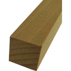 Quadratleiste aus Buche, 10x10 mm, 1000 mm lang. Holzleiste für Innenausbau und Dekoration.
