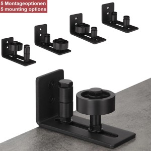 SOTECH Schiebetür Bodenführung für Türstärke Bis 65 mm Schwarz 5 Montageoptionen