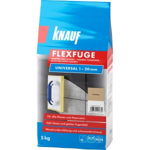 Knauf Flexfuge Universal Anemone 5kg: Fugenmörtel für Fliesen und Naturstein, ideal für innen und außen.