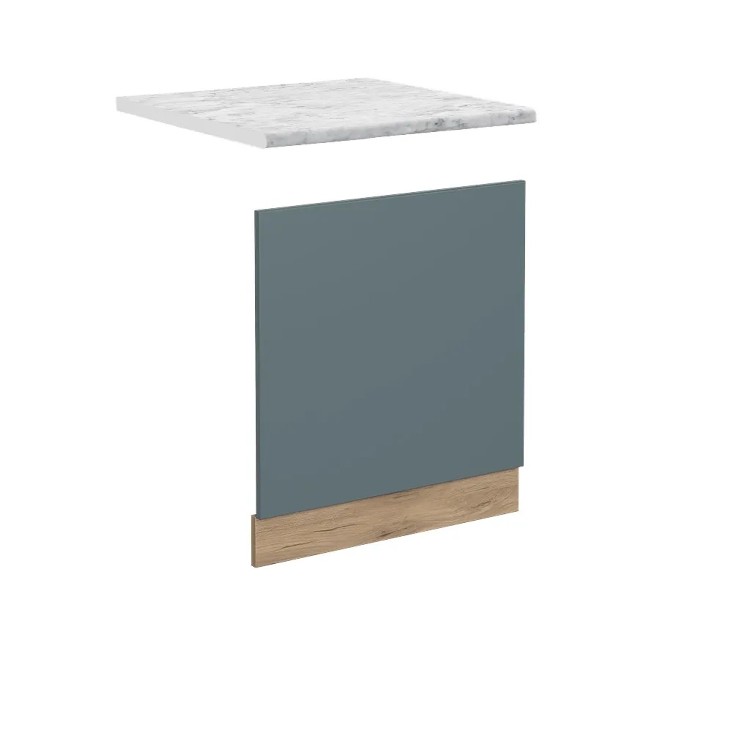 Vicco Frontblende R-Line Geschirrspüler Fronttür Blau-Grau/Goldkraft Eiche AP Marmor