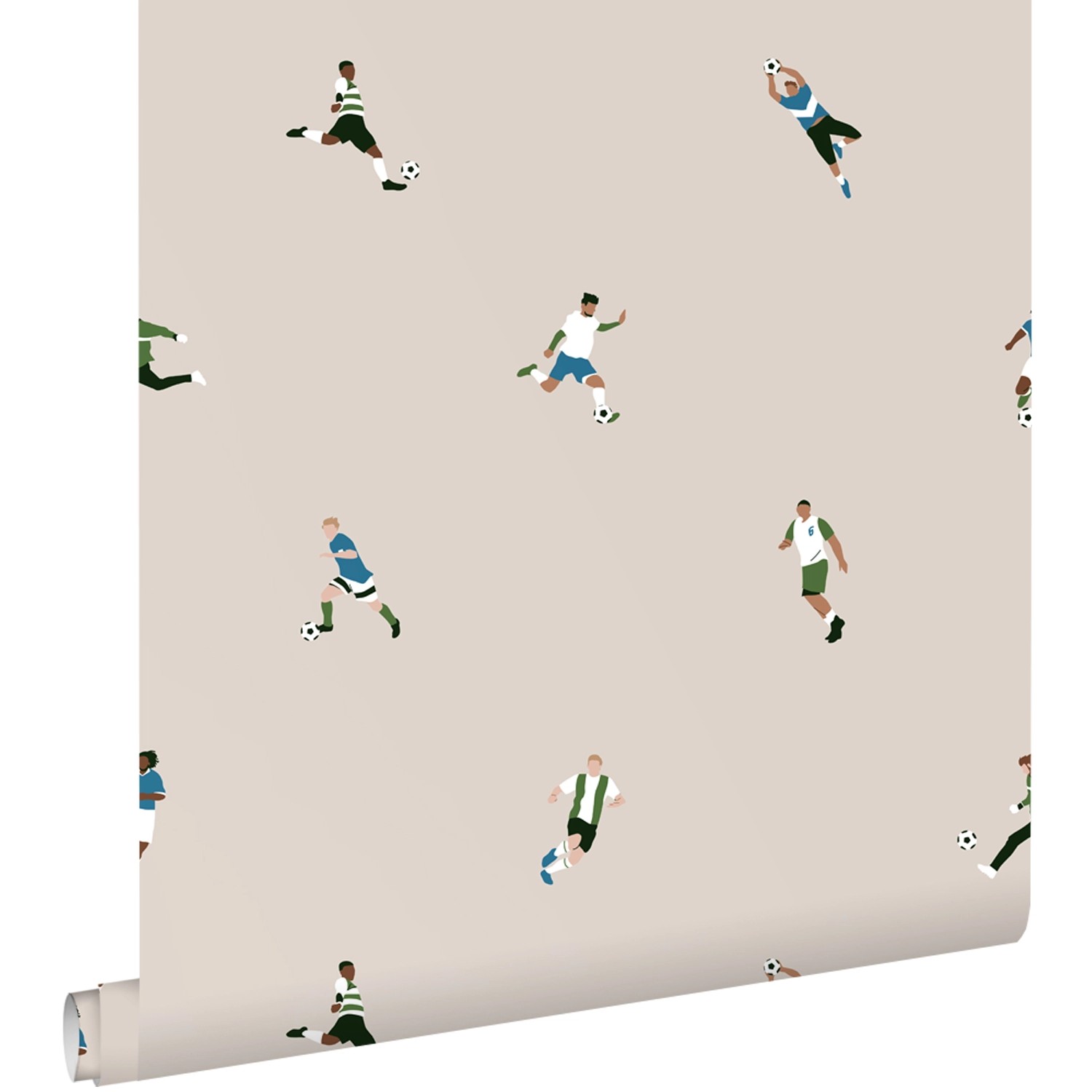 ESTAhome Tapete Fußballspieler Beige 50 x 900 cm günstig online kaufen