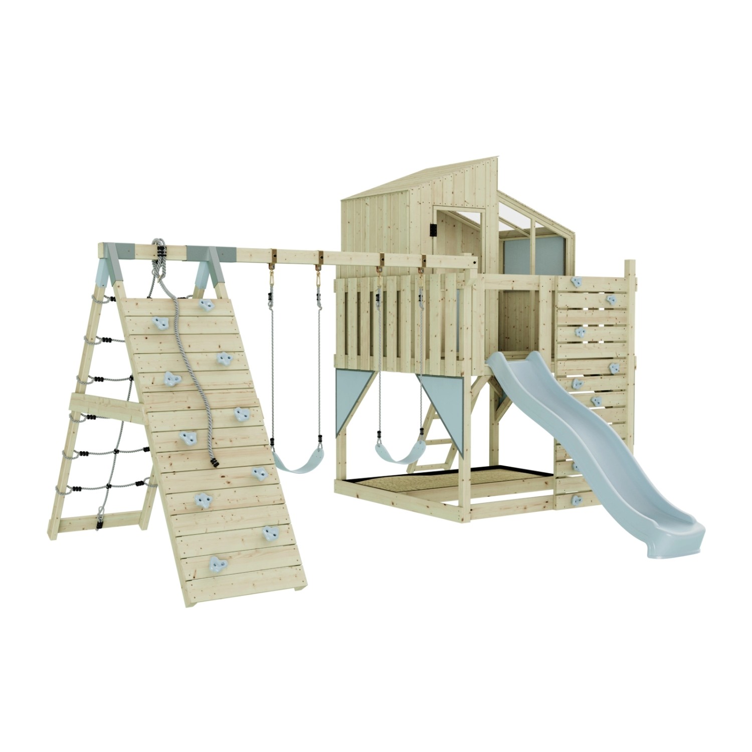 OutdoorToys Spielturm Finn mit Kinderschaukel Eisblau günstig online kaufen