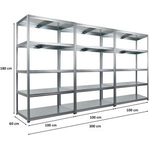 PROREGAL Mega Deal 3x Schwerlastregal Steel Eagle HxBxT 180x100x60cm Fachlast 130kg Verzinkt