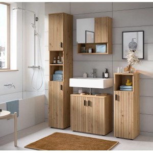 Inn.Furn Badmöbel Set in Eiche 4-teilig 150 cm Livia
