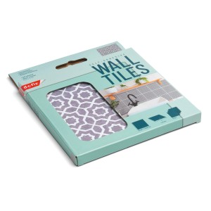 d-c-fix Wandfliesen Wall Tiles Lina, 6er-Set, 15x15 cm, grau gemustert in Verpackung.