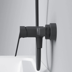 AM.PM Duscharmatur Gem, Einhebelmischer aus Messing in Schwarz für die Dusche.