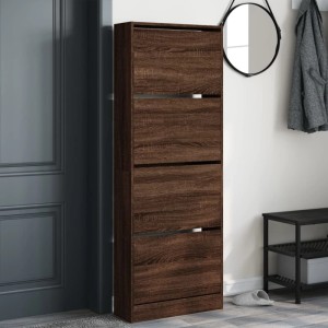 vidaXL Schuhschrank Braun Eichen-Optik 60x21x163,5 cm Holzwerkstoff 839909