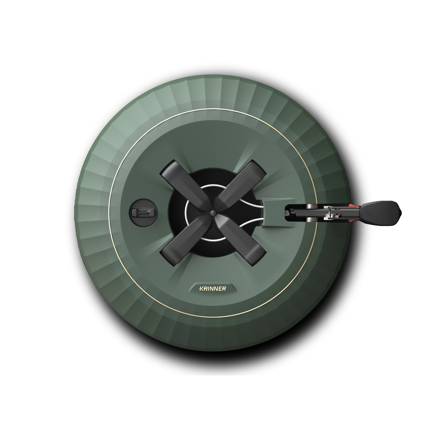 Krinner Christbaumständer X-280 Deluxe, olivgrün, mit Wasserstandsanzeige und Sicherheitspedal.