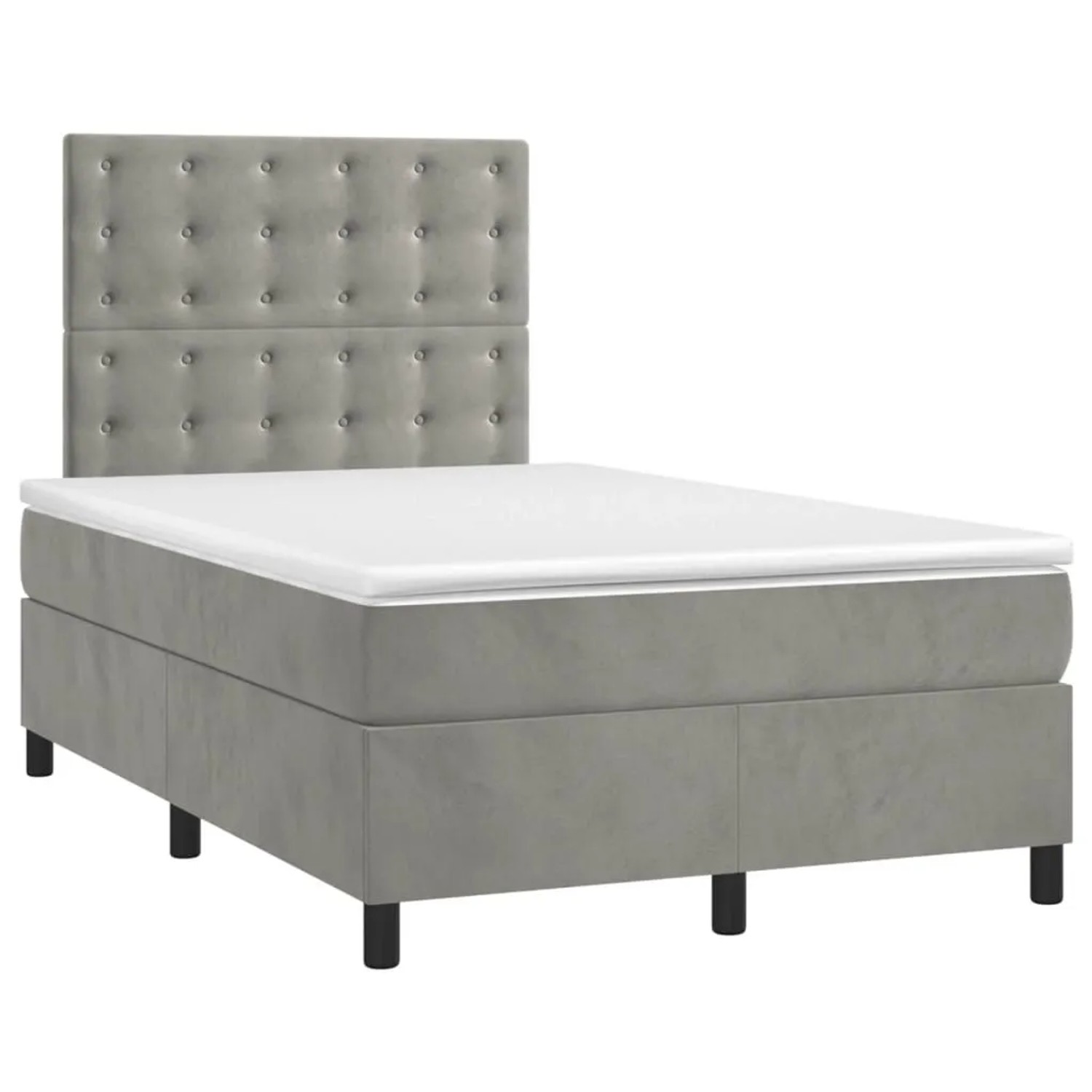 vidaXL Boxspringbett mit Matratze Hellgrau 120x200 cm Samt 3143253 günstig online kaufen