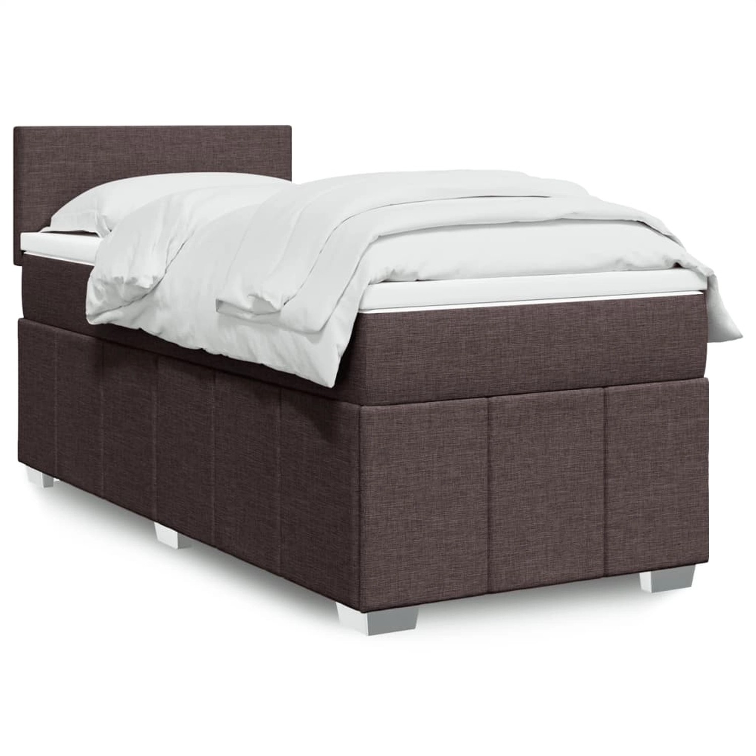 vidaXL Boxspringbett mit Matratze Dunkelbraun 90x200 cm Stoff 3289247 günstig online kaufen