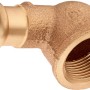 90-Grad-Presswinkel aus Rotguss, 15 mm x 24,1 mm (Rp 3/4), für Kupferrohr-Installationen.
