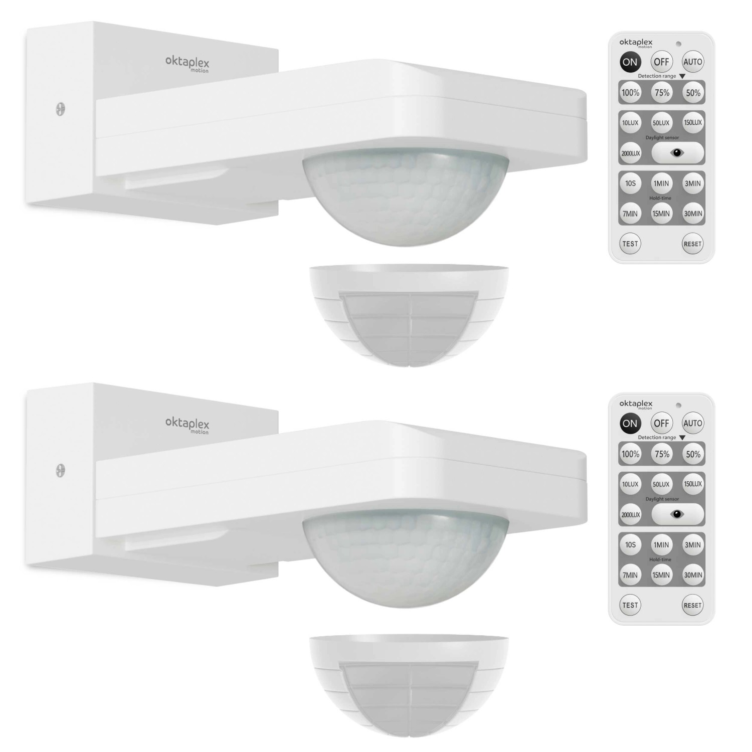 Oktaplex Tea 360° Bewegungsmelder mit Fernbedienung 2er Set Außen Weiß 230V