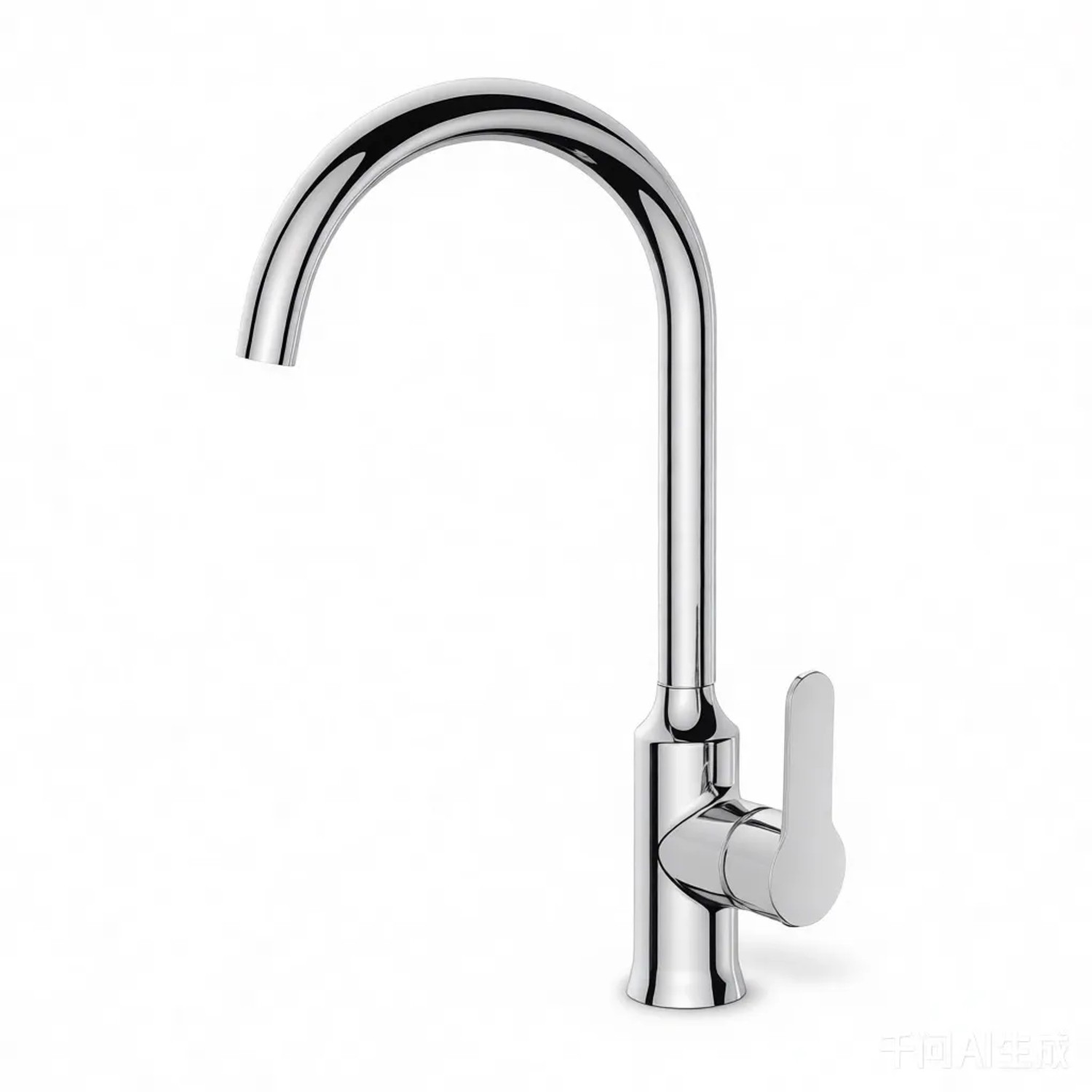 AICA Schwanenhals‑Küchenwasserhahn 360° Schwenkbar KTW‑Zertifiziert Bleifreier Innenkanal Tropffrei Chrom