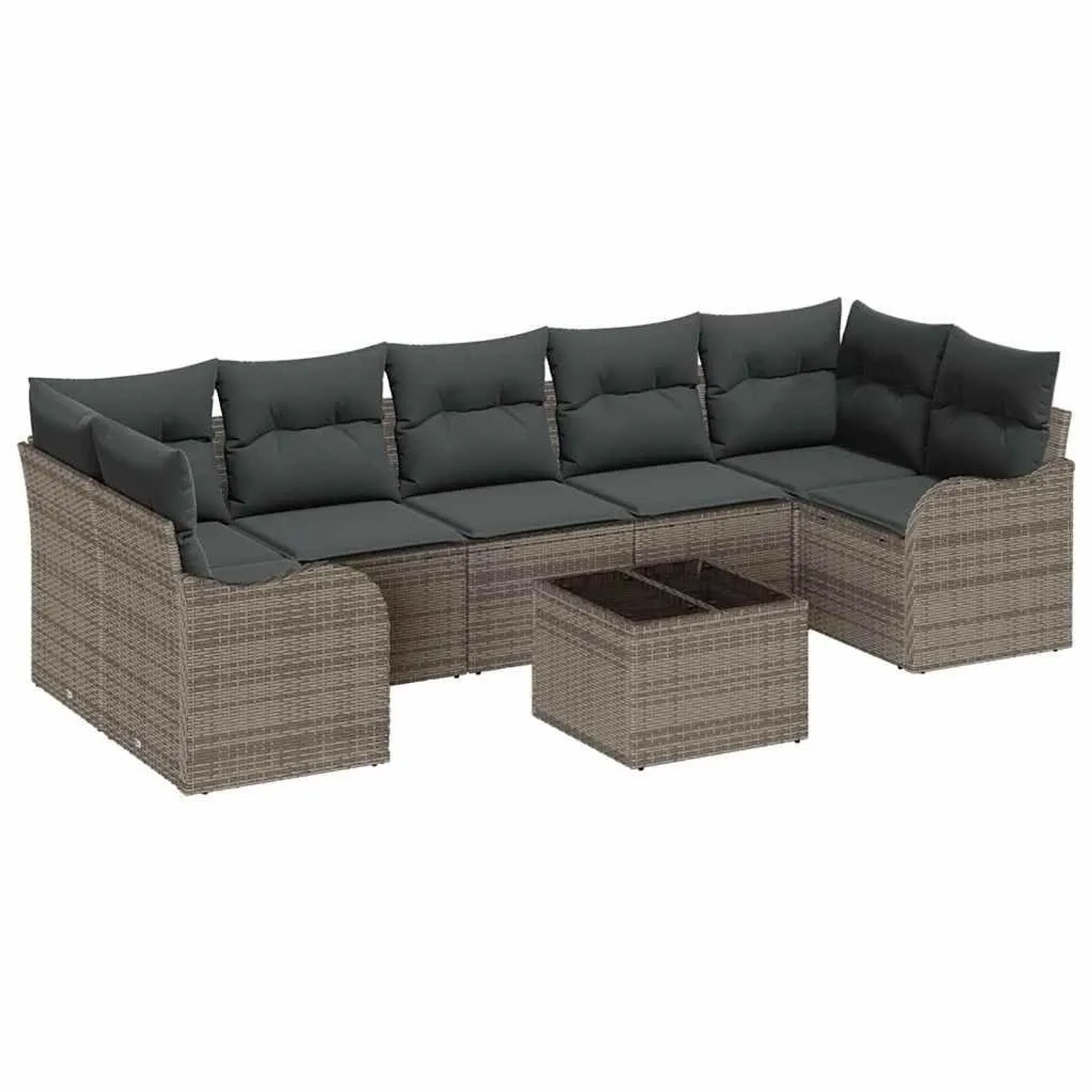 vidaXL Gartensofa-set Grau 55 x 55 x 37 cm Poly-Rattan 3345619