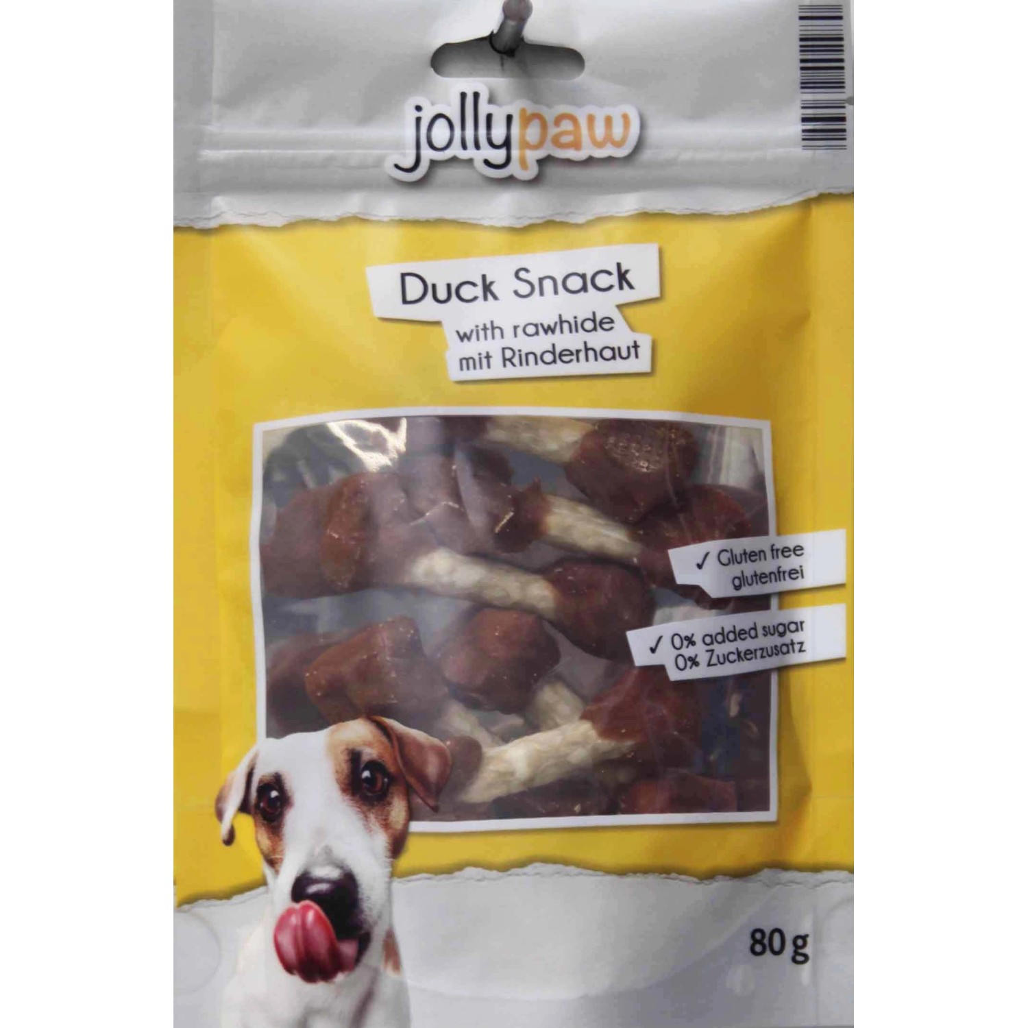 Jollypaw Duck Snack mit Rinderhaut 80 g