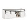 SoBuy Schuhbank mit Sitzfläche und Schiebetüren MDF Weiß FSR133-W