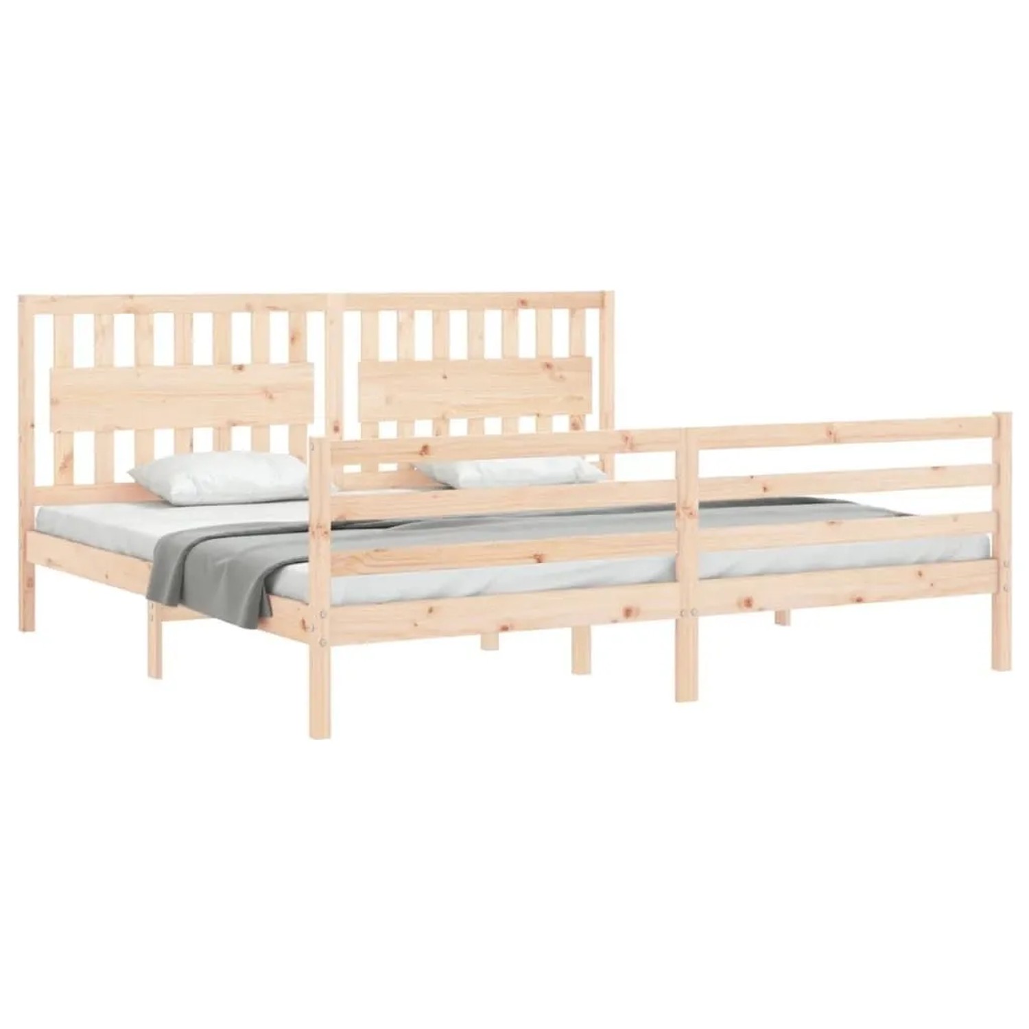 vidaXL Massivholzbett mit Kopfteil 200x200 cm 3194331 günstig online kaufen