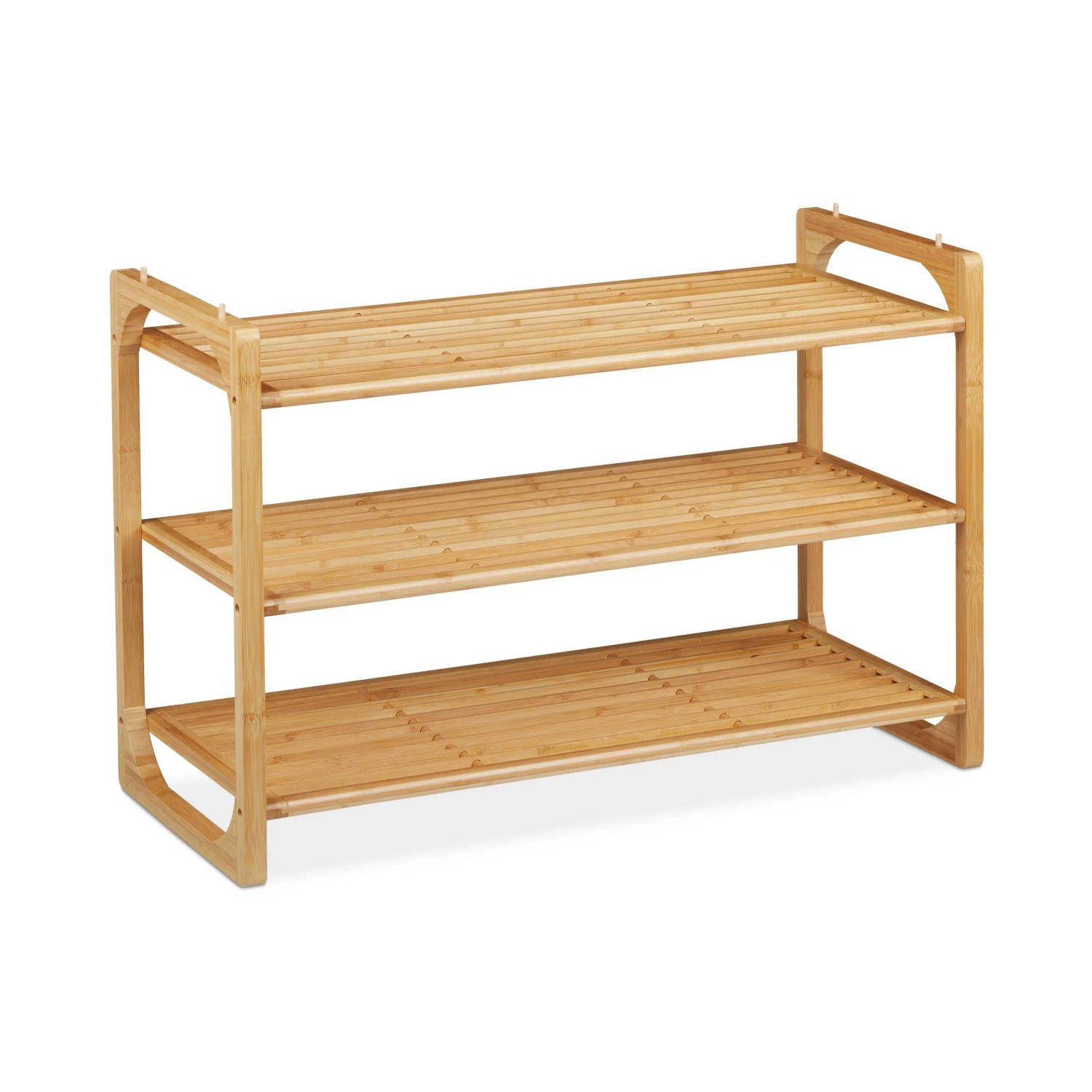 Relaxdays Schuhregal Bambus Natur Stapelbar 50 cm x 75,5 cm x 33 cm 3,5 kg