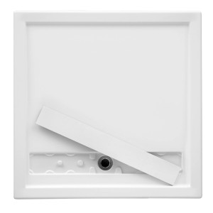 Rechteckige, extraflache Ottofond Duschwanne Fashion-Board, 100x90 cm, Weiß.