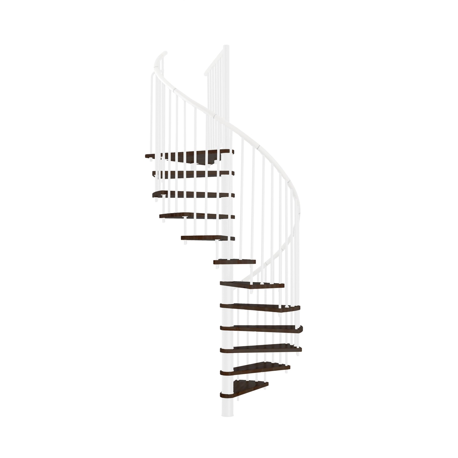 Minka Spindeltreppe Spiral Effect Ø 160 cm Walnuss Weiß günstig online kaufen