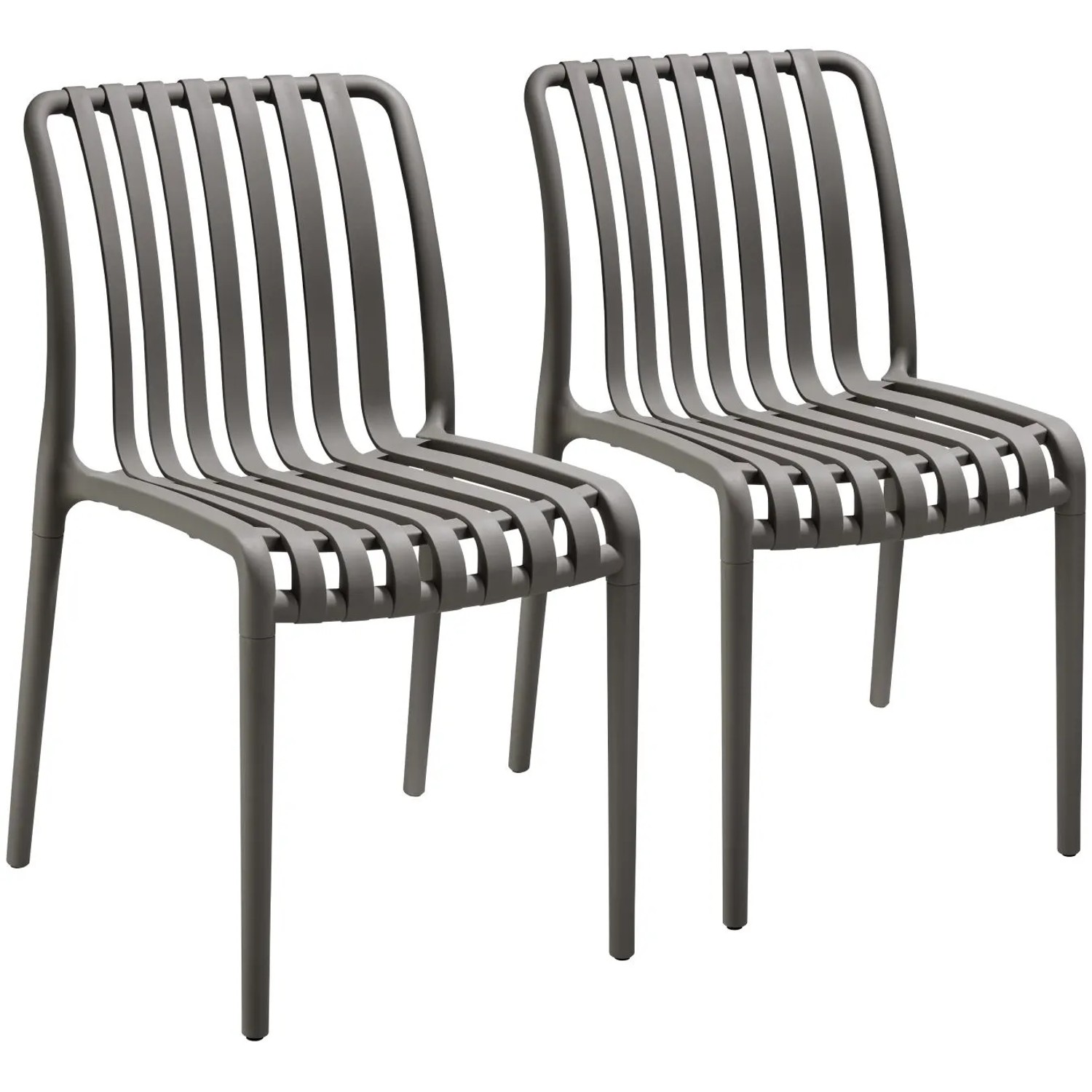 Tectake Gartenstühle Alcudia Wetterfest und Uv Beständig Platzsparend und Stapelbar 2Er Set 58 x 47 x 80 50 cm Anthrazit