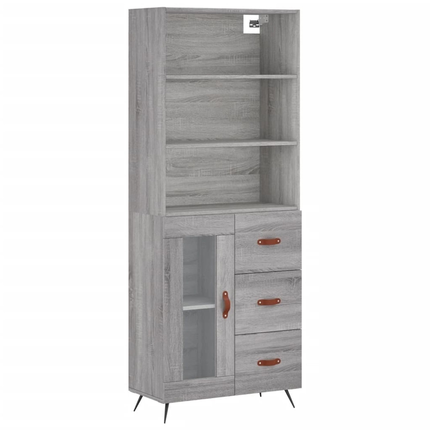 Thumbnail - vidaXL Highboard Grau Sonoma 69,5x34x180 cm Holzwerkstoff 3189483